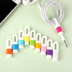 SYGA Set of 10 Colorful Headphones Cable Earphone Cable Saver Protector(Random Color)