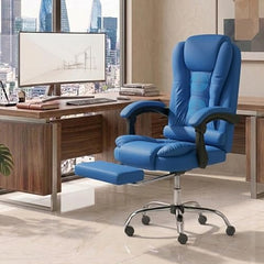 Casa Haus Italia Premium Leatherette Office Chair for Work | Boss Chair, Ergonomic Executive, Luxurious Cushioned Arms & Seat, 2 Point Back Massager, Heavy Duty Metal Base (Burgundy)