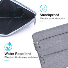 360 Protective 16 Inch Laptop Sleeve Case & Charger Pouch with 2 Front Pockets & Carry Handle | Compatible with 15-16 inch HP, DELL, Asus, Mackbook Devices | Water-Resistant | Blue