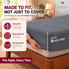 Trance Home Linen Premium 220 GSM+ 72"x36" Single Bed Size Cotton Terry Waterproof Mattress Protector | Elasticated Fitted Non-Toxic Bed Protector | Single Bed Mattresses Cover 72x36 inch, Brown