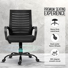 Da URBAN® Dysen Office Chair, High Back Mesh Ergonomic Home Office Desk Chair with 1 Year Warranty,Tilt Lock Mechanism (Grey)