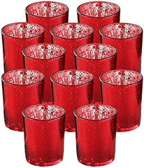 The Purple Tree Rose Gold Mercury Votive Tealight Candle Holders for Diwali and Christmas (Pack of 6) - Corporate Gifts, Home Decor, Decoration - Glass