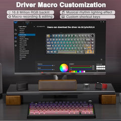 AULA F75 Pro Wireless Mechanical Keyboard,75% Hot Swappable Custom Keyboard,RGB Backlit,Pre-lubed Linear Switches,Side Printed PBT Keycaps Mechanical Gaming Keyboards,Gradient Purple