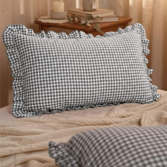 Sleepy Threads Pink Pillow Covers - Set of 2 | 27 x 18 Inch | Rectangular Checkered 220 TC Pillow Cases | Soft & Breathable with Envelope Closure | Throw Pillow Case for Sofa, Living Room, Bedroom