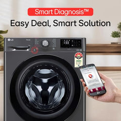 LG Smart Choice, 9 Kg, 5 Star, AI Direct Drive Technology, Steam, 6 Motion DD & Wi-Fi Fully-Automatic Front Load Washing Machine (FHP1209Z5M, Intelligent & Convenient Fabric Care, Middle Black)