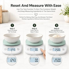 HomeBasic Digital Kitchen Weighing Scale 5kg | Food Weighing Machine, Weight Scale for Food, ±1g Accuracy, Multi-Units (g/oz/lb/ml), Tare Function, Waterproof Platform for Cooking, Baking & Diet