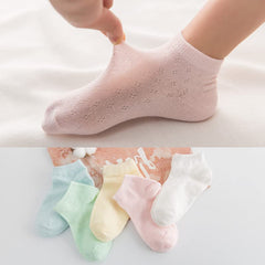 MOMISY 5 Pairs Baby Girl Boys Tube Socks Toddlers Infant Solid Color Ankle Socks Stretch Baby Socks-4Dots-1 to 3 Years