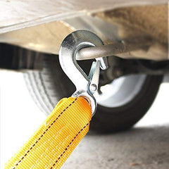 Syga Metal, Nylon Emergency Rope car Traction Rope Load Bearing 3 tons Trailer with Off-Road Trailer Hook, 3 m (Medium, Yellow)