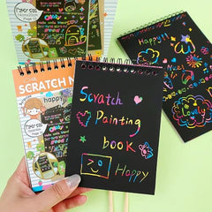 GLUN® Pack of 12 Children's Cartoon Water Magic Painting Book with Water-Based Marker, Different Magical Scenes