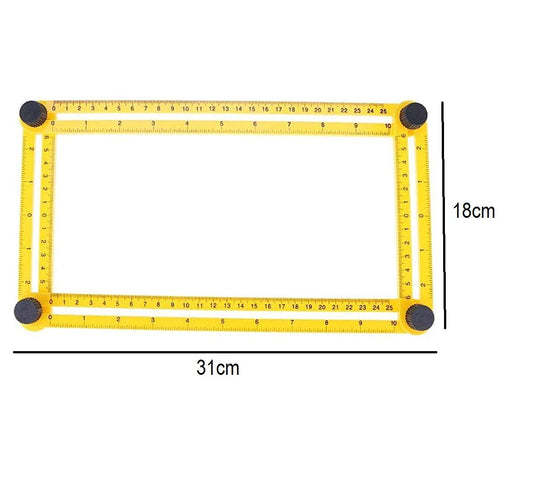 SYGA Creative Multi-Angle Foldable Measuring Ruler, General Analyzer Template Tool Ruler for Handymen, Builders, Craftsmen,Technician(Black)