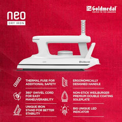 Goldmedal Glide 1100W Dry Iron | Non-stick Weilburger Premium