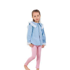 SYGA Girls Leggings Model Comfortable Everyday Wear for Girls Suitable Age 11-12 Years Old(Purple)