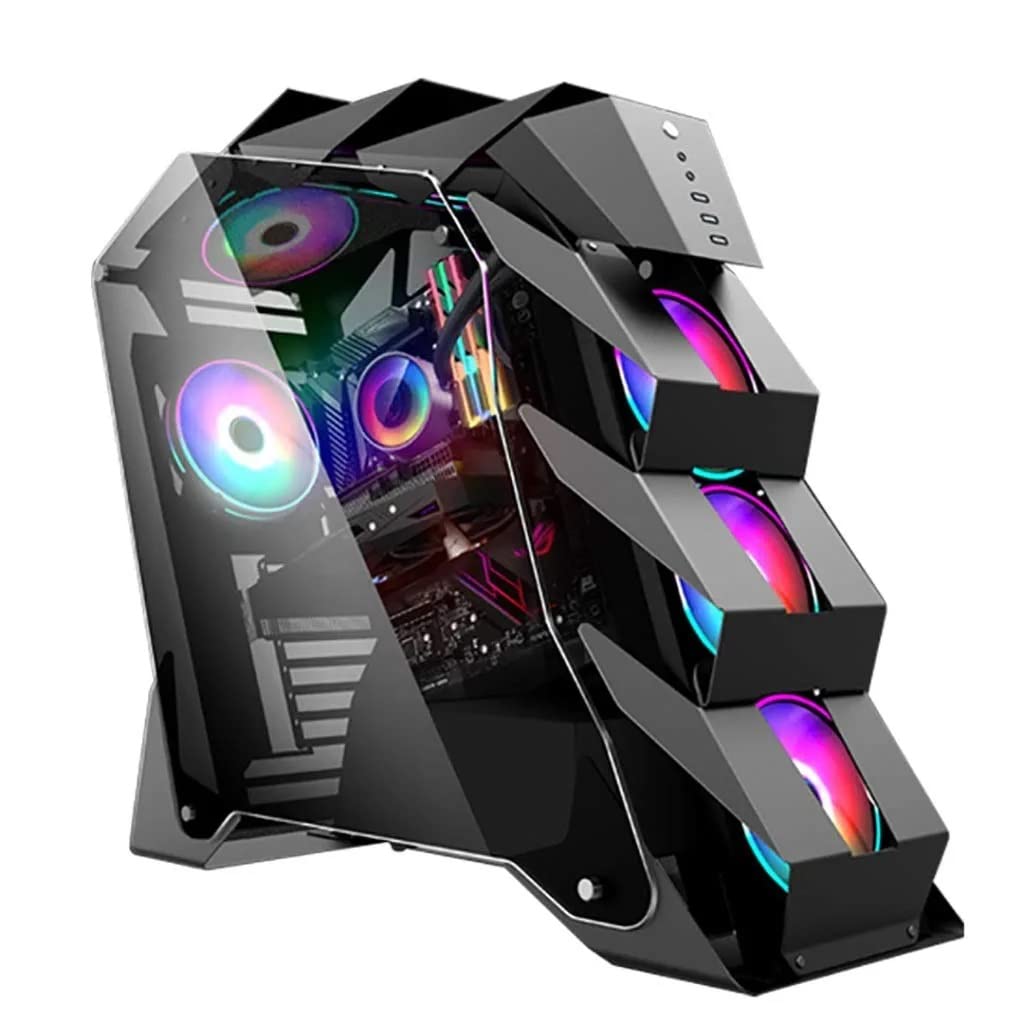 SYGA Alien Gaming Water-Cooled Game case ATX Large Plate Tempered Glass Side-Through Desktop Computer case Conan Gray