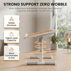 StarAndDaisy T9 Foldable Bed Table for Laptop & Study, 4-Level Adjustable Angled Tabletop, Large Desktop Surface with Anti-Slip Stopper, Tablet & Phone Slot, Storage Drawer, Stable Legs, PP & TPE