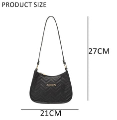 SYGA Women's Handbags Fashion Black Versatile Shoulder Bag With Zikzak Design