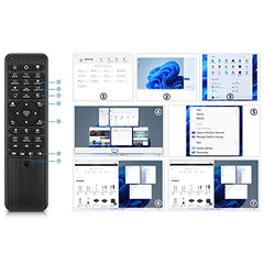 Pepper Jobs W10 GYRO Air TV Remote,QWERTY Keyboard Fly Mouse for Win 10, LED Backlit Keyboard Mini PC Controller, 6-Axis Gyro w/Learning Remote Control Function