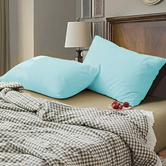 safhome Soft Pillow Covers 20 x 32 Inches - 100% Egyptian Cotton 400 Thread Count Set of 2 Pillow Cover Set Envelope Closure Hotel Quality Pillowcase - Aqua Blue