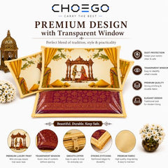 Choego New Season Wedding Print Saree Cover Pack of 12 | Zip closure, Doli Print Reusable storage bags, Ideal for bridal designer sarees, Wardrobe organizer, One side transparent