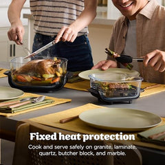 Ninja Crispi 1700W CleanCrisp Glass Air Fryer | 1.4L & 3.8L containers, Microwave, Freezer and PFAS Safe, Non-Toxic Glass Portable Cooking System with 2 year Warranty