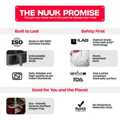 NUUK BRĪSK 6.5L 100% Toxin-Free Ceramic Air Fryer|ILAG® CeramicTech™|No Micro plastics, No PTFE, PFAS, PFOA|12 Cooking Presets|Digital Display|Shake Reminder|360° Even Cooking