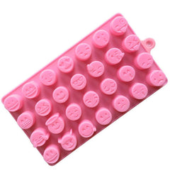 SYGA 28-Cavity Emoji Emotion Cake Mold Smiley Chocolate Candy Baking Mould Pink