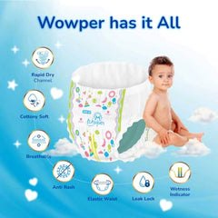 Wowper Easy Pants Baby Diaper | Medium Size Diapers | Diapers with Wetness Indicator | Upto 12 Hrs Absorption | 7-12 Kg | 34 Counts