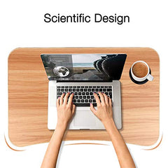 Foldable Bed Tray Lap Desk, Portable Lap Desk with Phone Slots Notebook Table Dorm Desk, Small Desk Folding Small Dormitory Table (Beige)