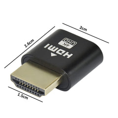 SYGA HDMI 4K Dummy Plug hdmi Dummy Plug Headless Virtual Monitor Display Adapter, 1 Piece, Black