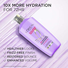 L'Oreal Paris Hyaluron Moisture Shampoo Refill - Hyaluronic Acid, 500ml | 500ml refill for dry, dehydrated hair. Provides 72 hours hydration, leaving hair soft, shiny, & bouncy. Ideal for daily wash.