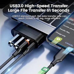 Bestor 4-Port USB 3.0 Hub, Rotatable 90°/180° USB Splitter with 3 USB Ports & 1 USB-C Power/Data Port, USB Extender for Laptop, MacBook, iMac, Mac Pro, and More