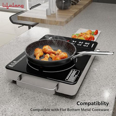 Lifelong 2000 Watt Infrared Induction Stove with Digital Display - Surge Protection, Electric Induction, 4 Cooking Modes, Auto Shut Off & Temperature Control with Voltage Protection