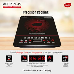 Pigeon By Stovekraft ABS Plastic Acer Plus Induction Cooktop 1800 Watts With Feather Touch Control - Black