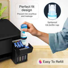 Splashjet 011/012 Compatible Refill Ink for Epson L8180 / L8160 Printer – Compatible Ink Bottle for Epson 011/012 Ink Code (70gm x C/M/Y/BK/PB/GY) Ink Bottle – 502373