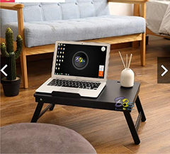 Brown Art Shoppee Laptop Table Adjustable Fold-able Coffee Table with one Drawer and I Ped Stand (Brown)