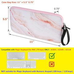 Neoprene Carrying Keyboard Sleeve Case Bag Protection Pouch Compatible with Magic Keyboard 1 & 2, Wireless Keyboard, Magic Mouse, Magic Trackpad and Wireless Trackpad (Blue Marble Pattern)