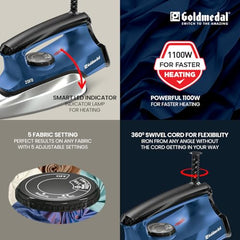 Goldmedal Glide 1100W Dry Iron | Non-stick Weilburger Premium