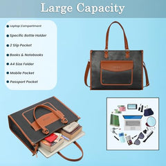 Womanix Laptop Tote Bag,14 inch Laptop Bag, Shoulder Bags With Back Trolley Strap, Casual Briefcase, Handbag for Travel, Office, College,Work
