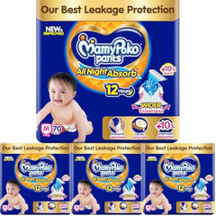 Mamypoko pants All night absorb| Pant Style Baby Diapers Large Size(L), 124 Count,(62*2) Ideal for 9-14Kgs|1 Diaper= Upto All night Absorption|Wider Crisscross Sheet|Gentle Coco Care| 12hr Leakage Protection| Prevents Heaviness.