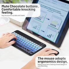 Bluetooth Keyboard and Mouse Combo Rechargeable Portable Wireless Keyboard Mouse Set for Apple iPad iPhone iOS 13 and Above Samsung Tablet Phone Smartphone Android Windows (Gradient White Purple)