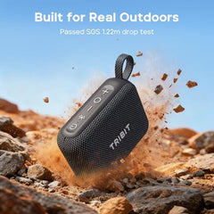 Tribit PocketGo Portable Bluetooth Speaker, 7W, IP68 Waterproof, 20H, Black