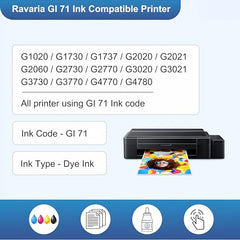 Ravaria Refill Ink for HP GT51XL/53XL GT 52 for HP Ink Tank 115,310,315,319,410,415,416,419,455,500,515,530,589,615,750,790,670,GT5810,GT5811,GT5820(GT51XL + GT52CMY(4 Color Set),Multi-Color Pack)