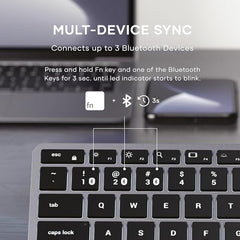 SATECHI Slim X3 Bluetooth Backlit Keyboard with Numeric Keypad – Illuminated Keys & Multi-Device Sync – for M2/ M1 MacBook Pro/Air, M2/ M1 iPad Pro/Air, M2 Mac mini, iMac M1 (Silver)