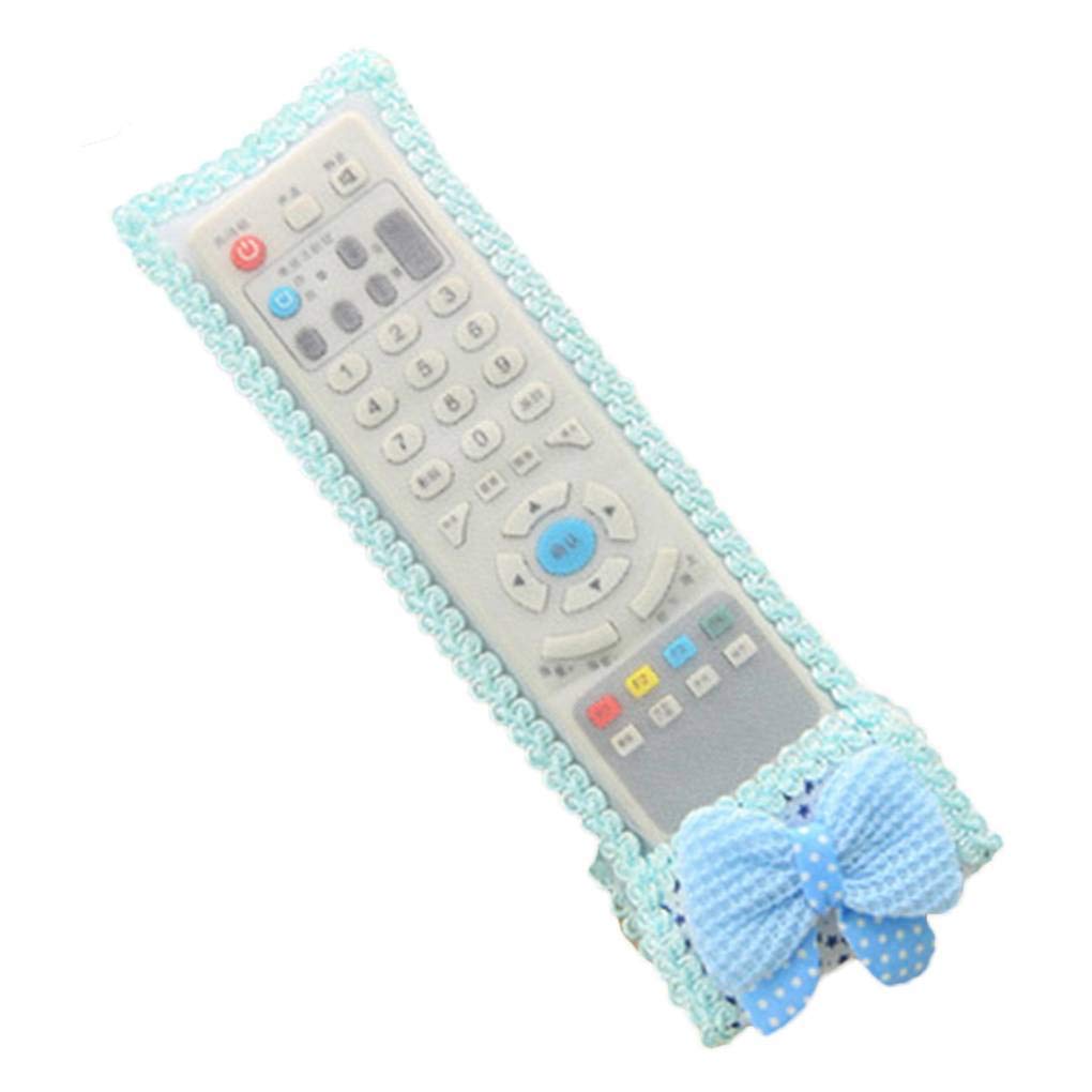 SYGA Fancy Cartoon Bow Fabric Lace Remote Cover TV AC Set Top Box Remote Control Case Bowknot Gadgets Appliances- Blue, 1 Pcs