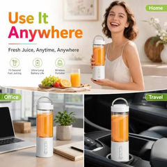 Juicer for Home ^ Lacossi Juicer Mixer Grinder with 1500mAh Battery, 6 Blades 3Gears Fast Blending, 2-Jar Capacity (400ml*2) | 40 Watts Bullet Rechargeable Portable Personal Juicer