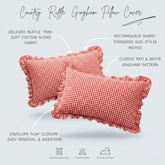 Sleepy Threads Pink Pillow Covers - Set of 2 | 27 x 18 Inch | Rectangular Checkered 220 TC Pillow Cases | Soft & Breathable with Envelope Closure | Throw Pillow Case for Sofa, Living Room, Bedroom