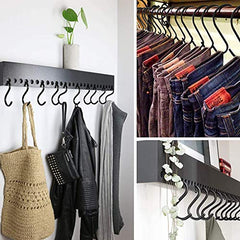 YourGift Steel 10 Pack Heavy Duty S Hooks Black S Shaped Hooks Hanging Hangers Hooks For Kitchen, Bathroom, Bedroom And Office: Pan, Pot, Coat, Bag, Plants(10 Pack/S Hook/Black/2.4 Inch)