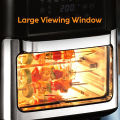 Glen Digital Air Fryer, 6 Litre, 1500W Airfryer with 7 Pre-Set Functions, Auto Sleep, Digital Controls, Timer & Temperature Control, Bake, Fry, Roast & Grill with Less Oil, Large Black (SA-3042DBL)