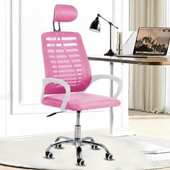 Casa Copenhagen Mesh Mid Back Office/Study/Computer/Revolving/Desk Chair for Work from Home -Metal Base, Height Adjustable Seat - Grey Milange & Black Handle