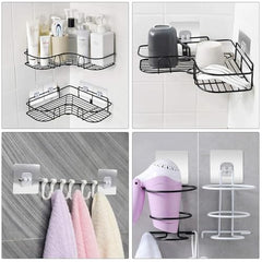 AMIQUS 10 Pcs Hevy Duty Self Adhesive Hook for Hanging Kitchen Item and Other Stainless Steel, Gold Waterproof, Strong Towels, Keys, Utensils,Robes Double-Sided Transparent (Double Claw V Shape)