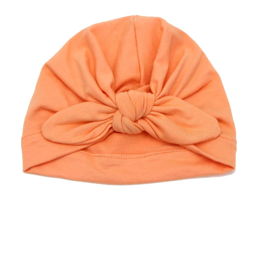 SYGA Cotton Baby Cap Soft & Strechy Turban Bow Wrap Hat Toddler for 0-2.5 Years Black